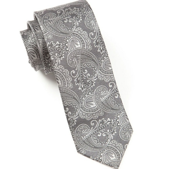 The Tie Bar Other - NWT The Tie Bar Silver Gray Paisely Tie